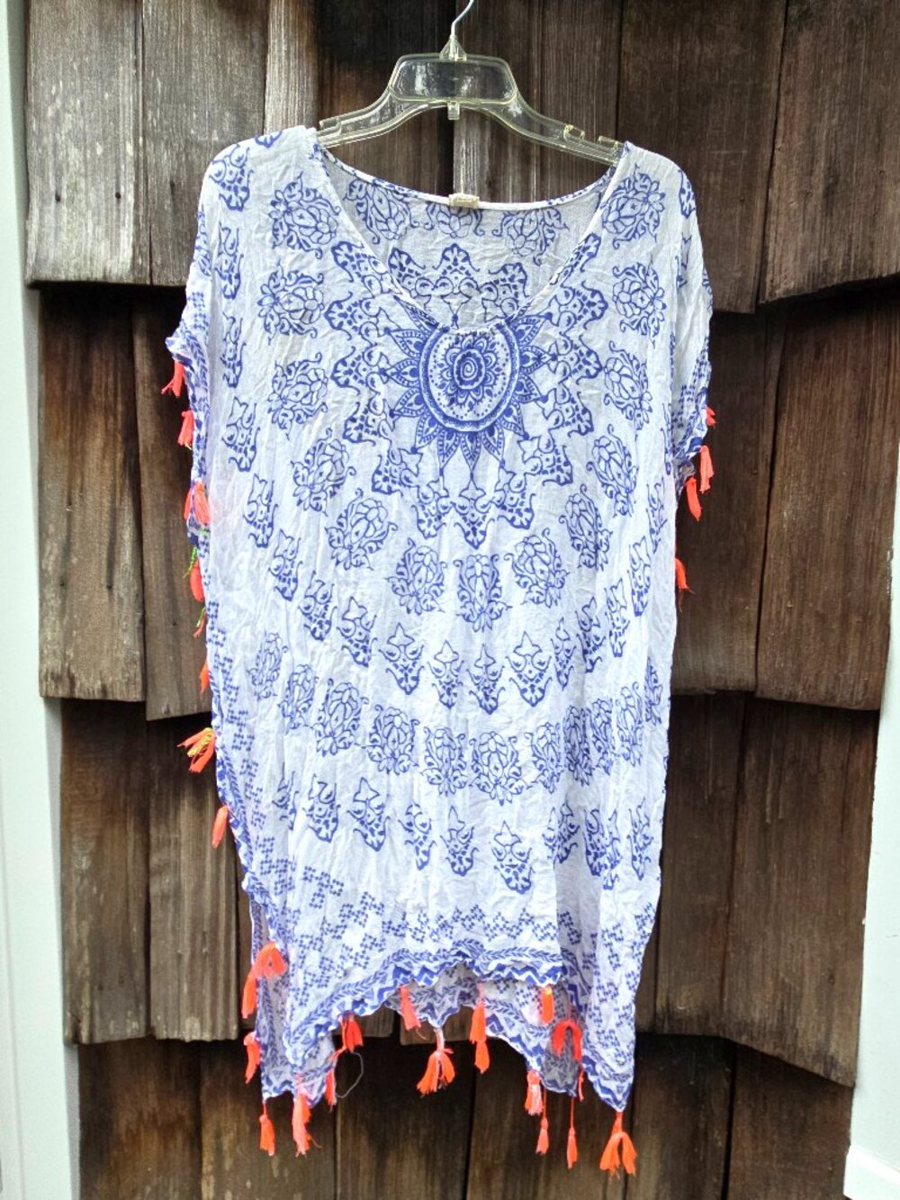Surf Gypsy Boho Mandala Tassel Swim Beach Cover-Up Tunic Dress
